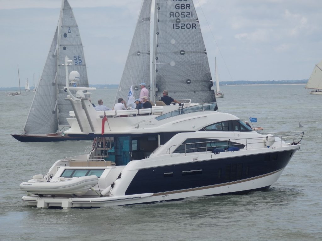 Luxury powerboat hospitality during Cowes Week